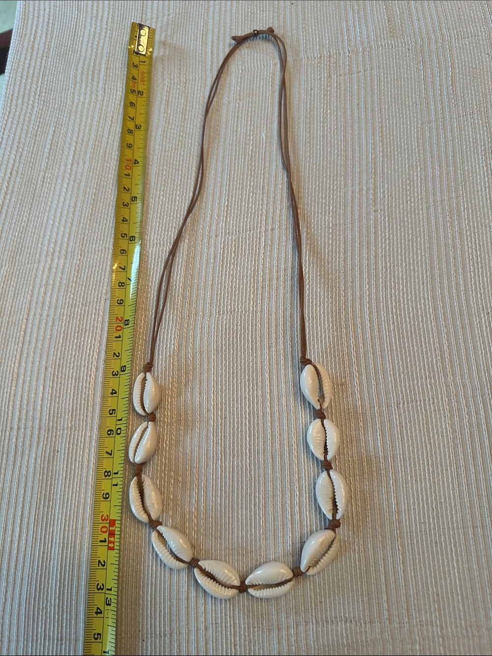 Cowry adjustable necklace/choker on leather cord